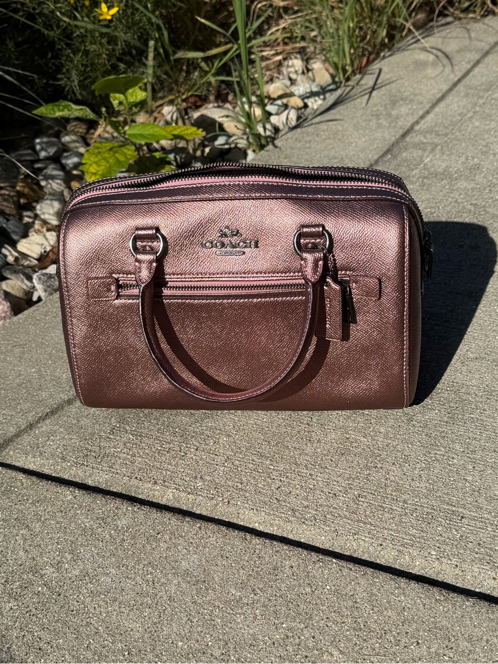 Coach Metallic Rose Gold Mini Satchel